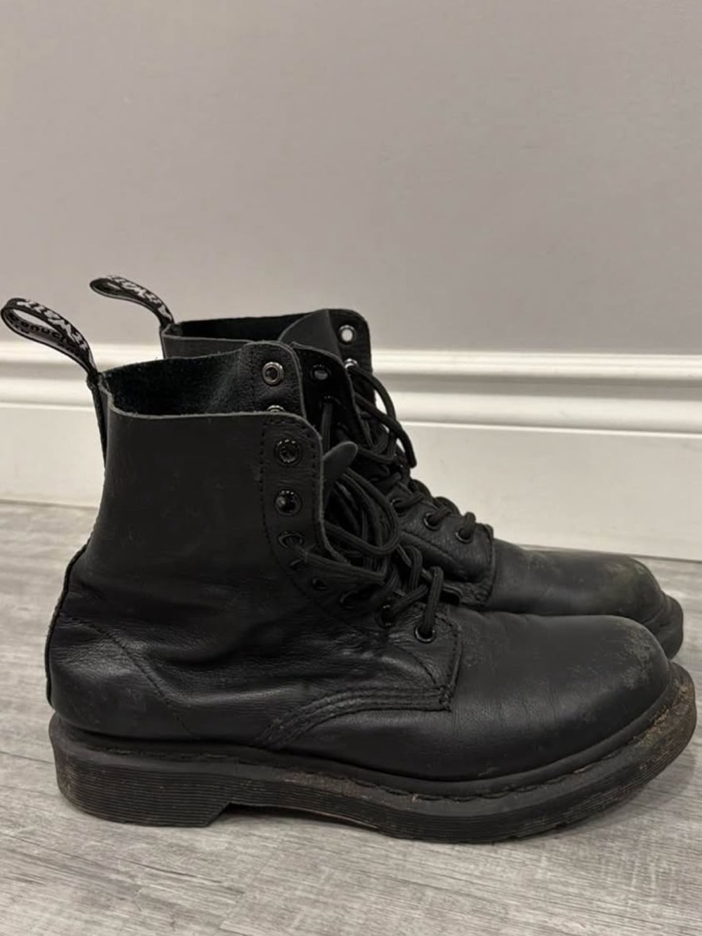 Dr. Martens Black Leather Lace-Up Women's Combat Boots